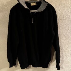 alpaca7  Black Half-Zip Sweater